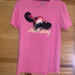 Arm The Animals Women’s Pink T-Shirt from Maui with Island Picture in front Sm.